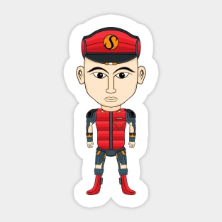 Mecha Cyborg Captain Scarlet Style Sticker